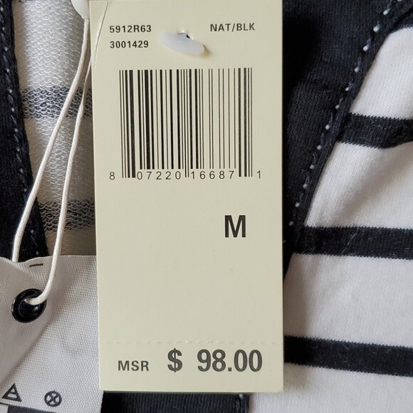 NWT MAX STUDIO WEEKEND SHIFT TUNIC DRESS MEDIUM WHITE STRIPE - Picture 7 of 7